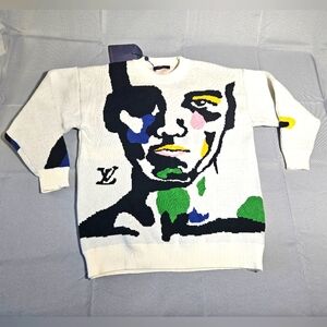 LOUIS VUITTON Japan KIDSUPER Intarsia Cashmere Wool Crewneck RM232 Sweater Sz XL